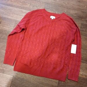 Croft & Barrow Maroon Cable Knit Sweater  Size PM